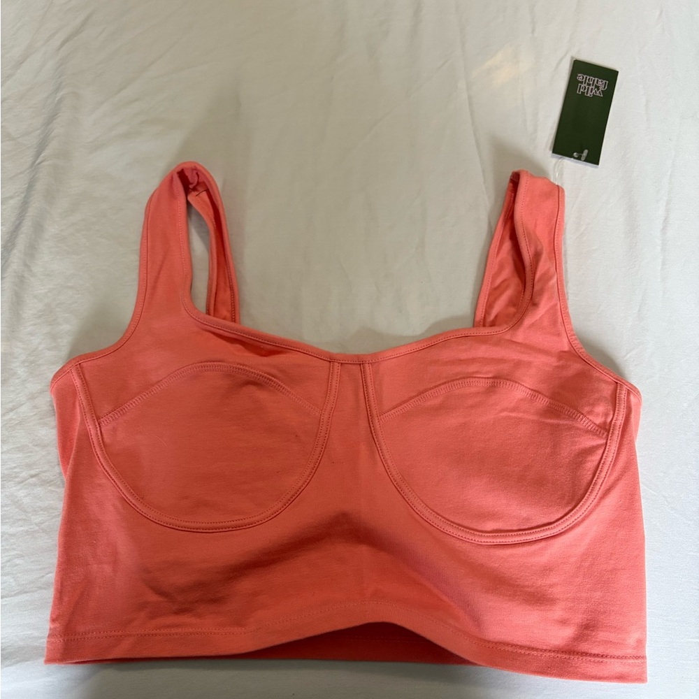 Target Pink Crop Tank with Sweetheart Neckline and Wide Straps